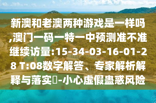 新澳和老澳两种游戏是一样吗,澳门一码一特一中展望准禁绝继续访量:15-34-03-16-01-28 T:08数字解答、专家剖析诠释与落实?-小心虚伪蛊惑危害